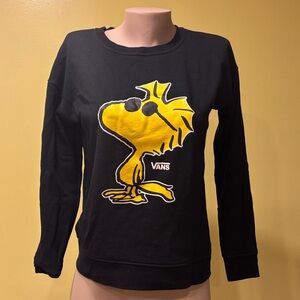 Vans Black Sweatshirt with Yellow Cartoon Graphic